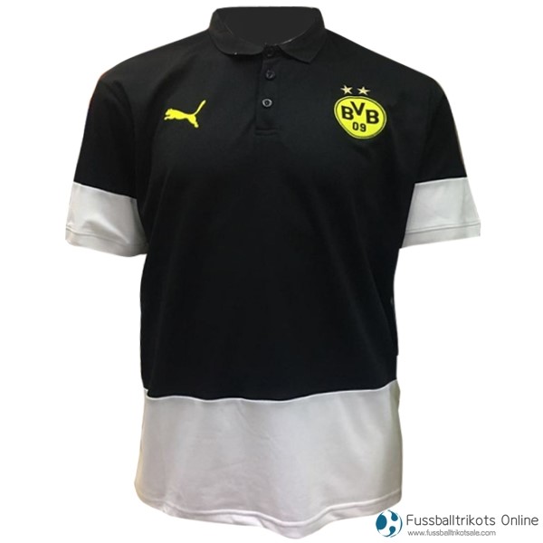 Borussia Dortmund Polo 2017-18 Schwarz Weiß Fussballtrikots Günstig